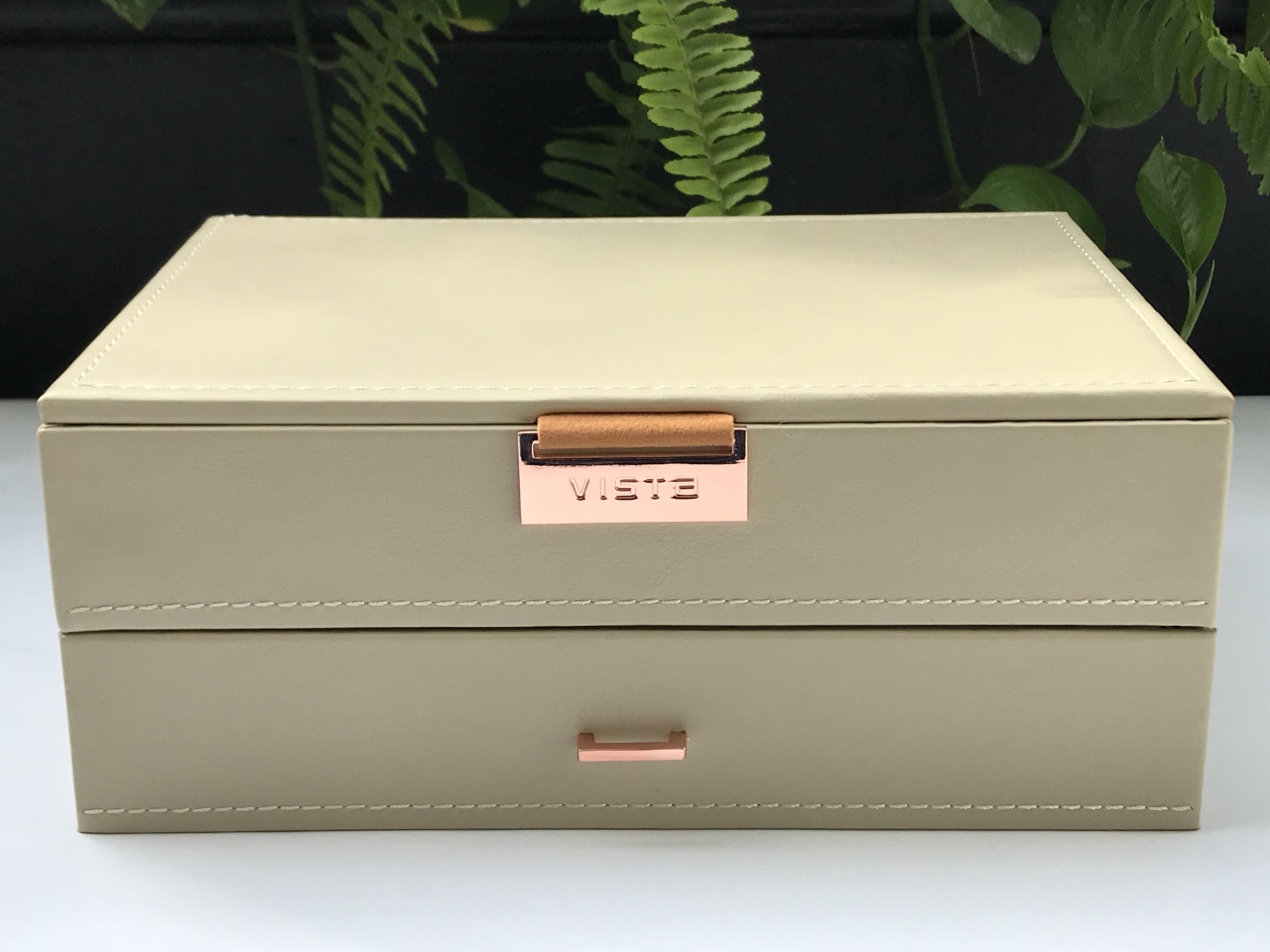 Hộp Trang Sức 2 Tầng Kem - VTS23
