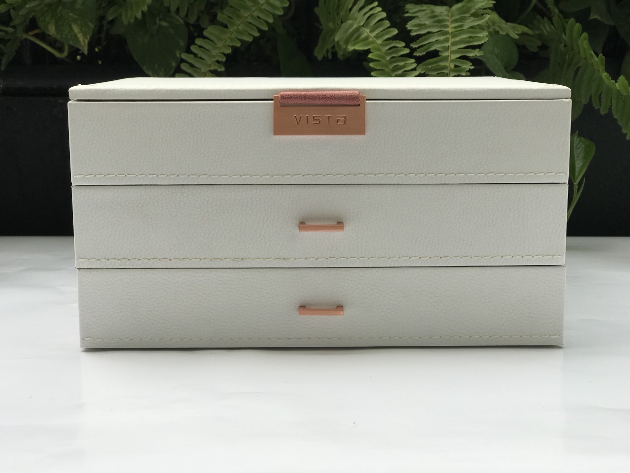 Hộp Trang Sức 3 Tầng Trắng - VTS35