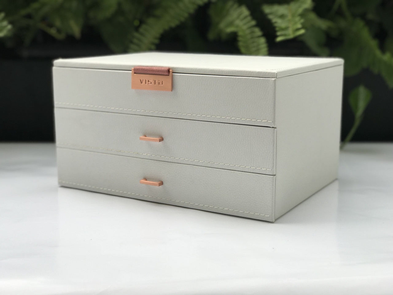 Hộp Trang Sức 3 Tầng Trắng - VTS35
